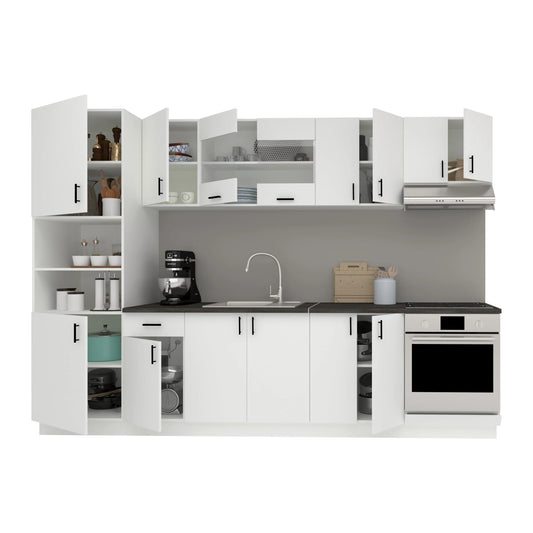 Set Bucatarie haaus Karo V27, Alb, Blat Thermo 28 mm, L 300 cm