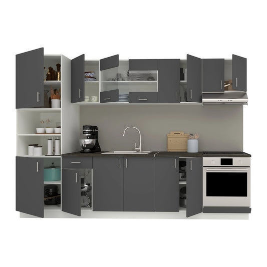 Set Bucatarie haaus Karo V27, Antracit/Alb, Blat Thermo 28 mm, L 300 cm