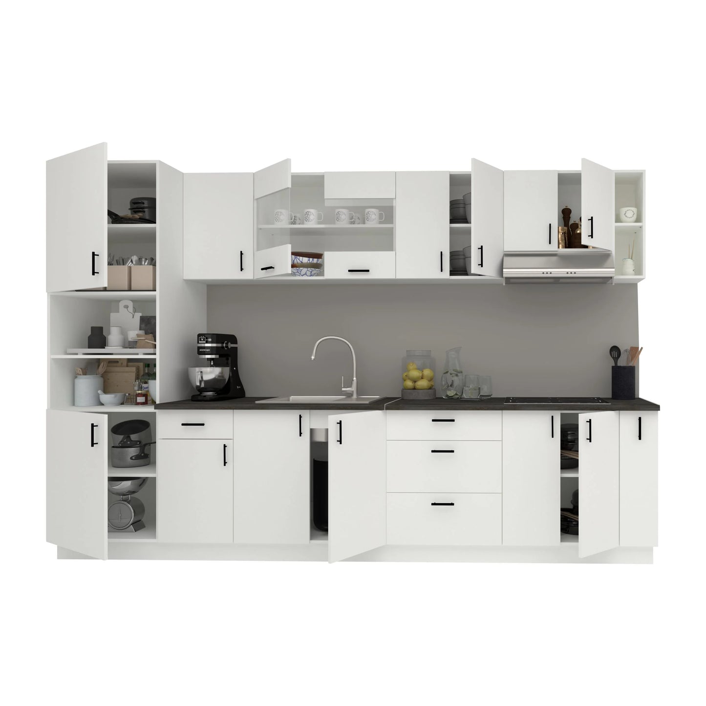 Set Bucatarie haaus Karo V29, Alb, Blat Thermo 28 mm, L 320 cm