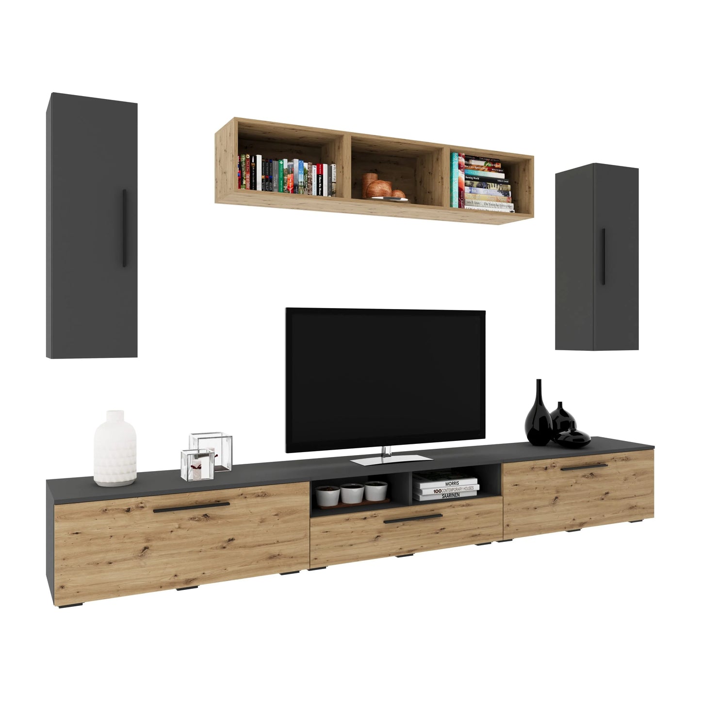 Living Kos haaus V2, Antracit/Stejar Artisan, L 285 cm