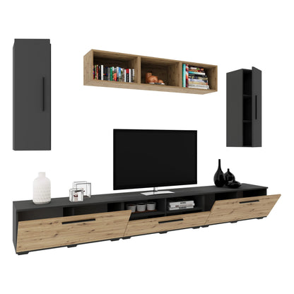 Living Kos haaus V2, Antracit/Stejar Artisan, L 285 cm