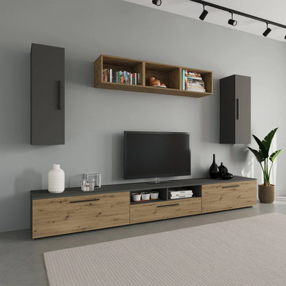 Living Kos haaus V2, Antracit/Stejar Artisan, L 285 cm