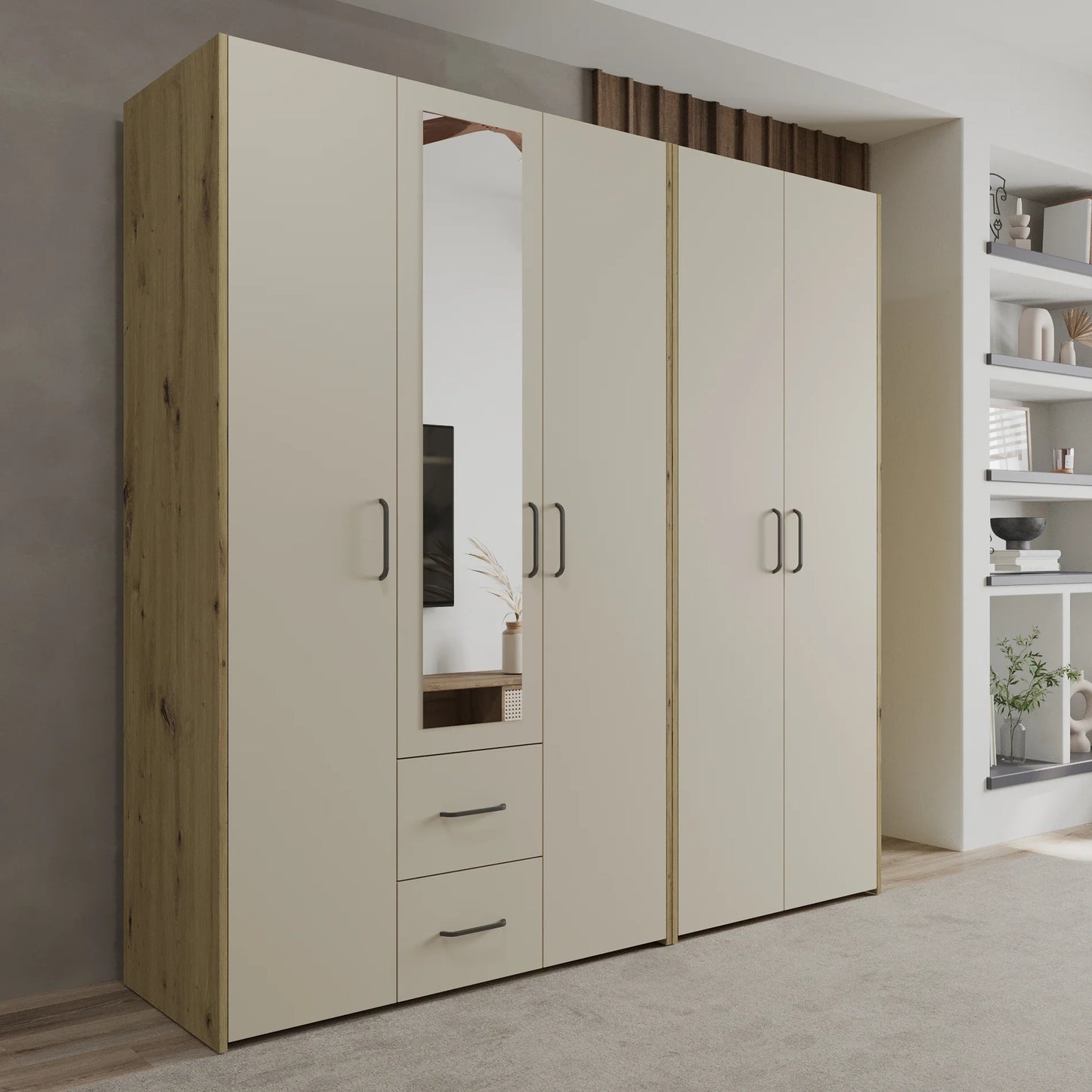 Dressing haaus Malmo V3, Stejar Artisan/Argila, L 201 cm