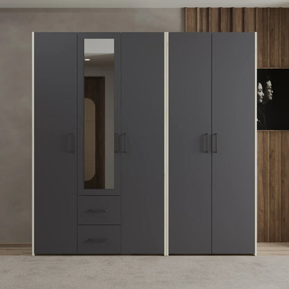 Dressing haaus Malmo V3, Stejar Alb/Antracit, L 201 cm