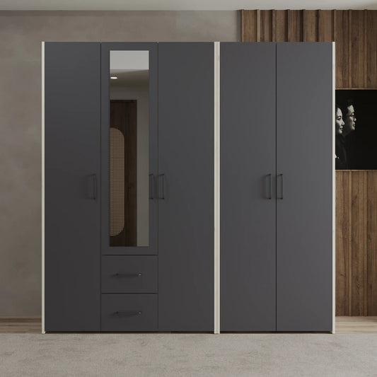 Dressing haaus Malmo V3, Stejar Alb/Antracit, L 201 cm