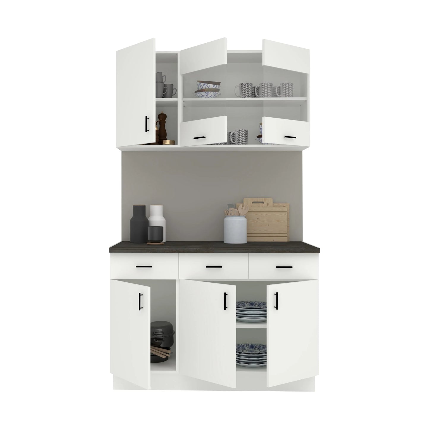 Set Bucatarie haaus Karo V3, Alb, Blat Thermo 28 mm, L 120 cm