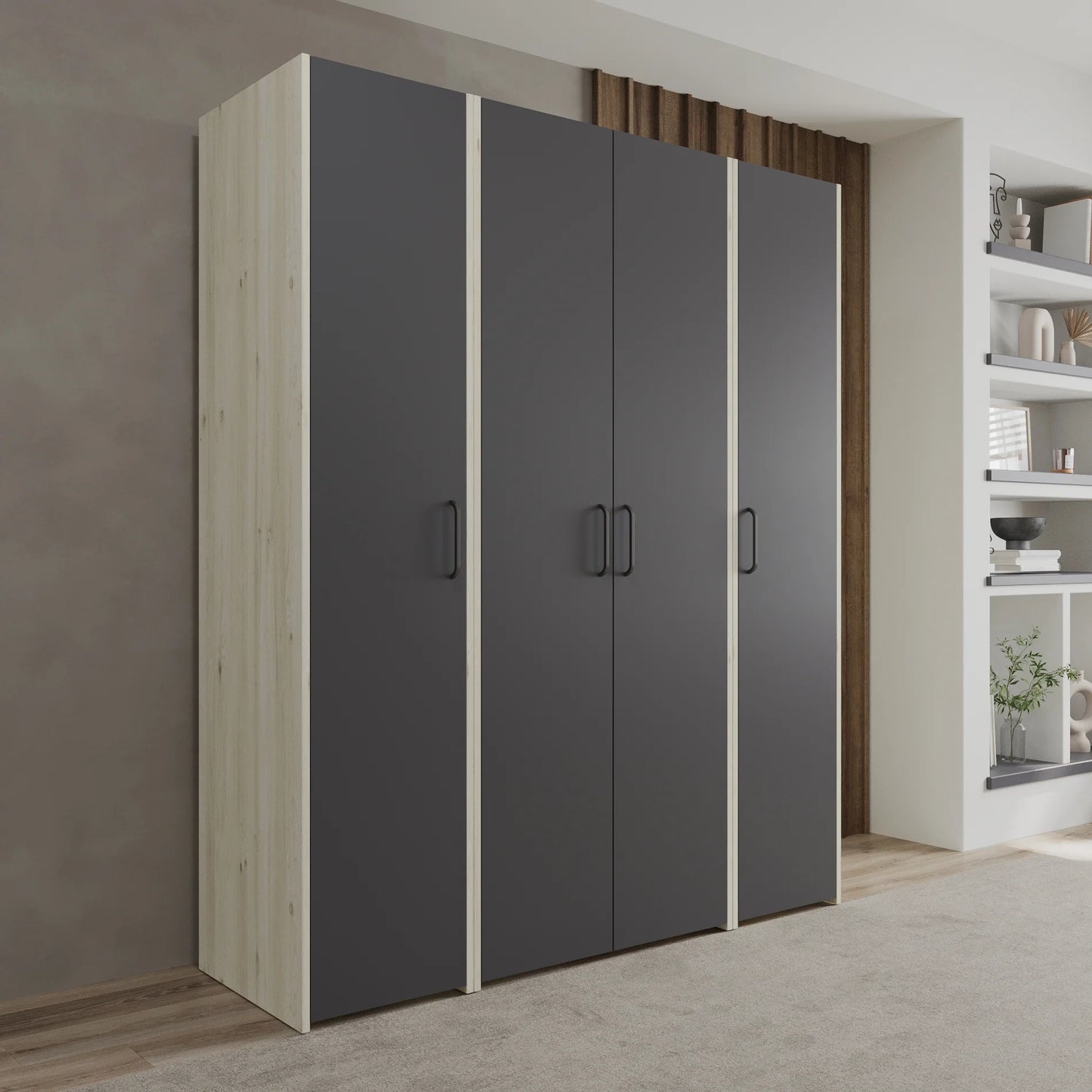 Dressing haaus Malmo V4, Stejar Alb/Antracit, L 165 cm