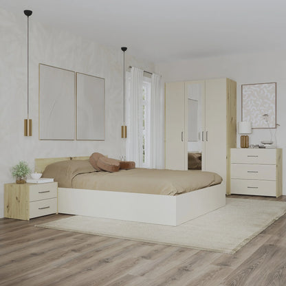 Set dormitor haaus Malmo V4, Pat 200 x 160 cm, Stejar Artisan/Argila
