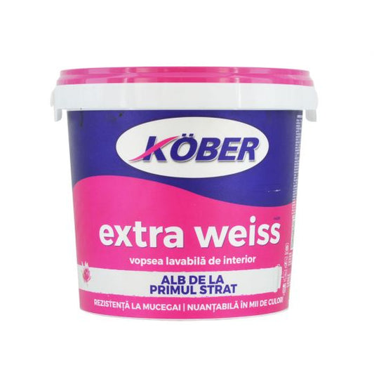 Vopsea lavabila pentru interior, extra weiss, 8.5L, KOBER / V4220-P8.5L