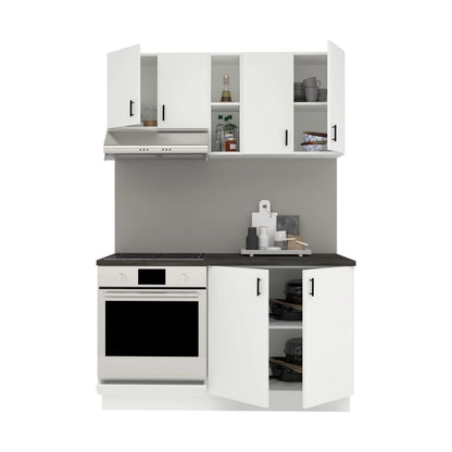 Set Bucatarie haaus Karo V4, Alb, Blat Thermo 28 mm, L 140 cm