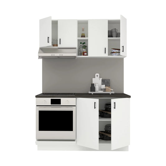 Set Bucatarie haaus Karo V4, Alb, Blat Thermo 28 mm, L 140 cm