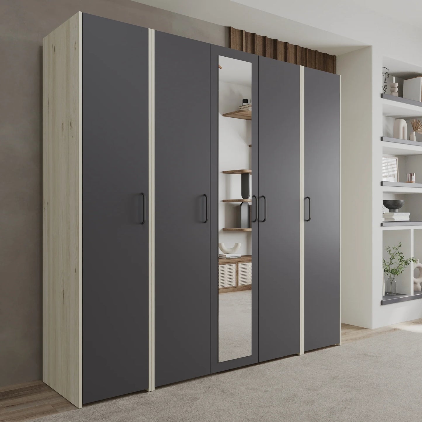 Dressing haaus Malmo V5, Stejar Alb/Antracit, L 204 cm