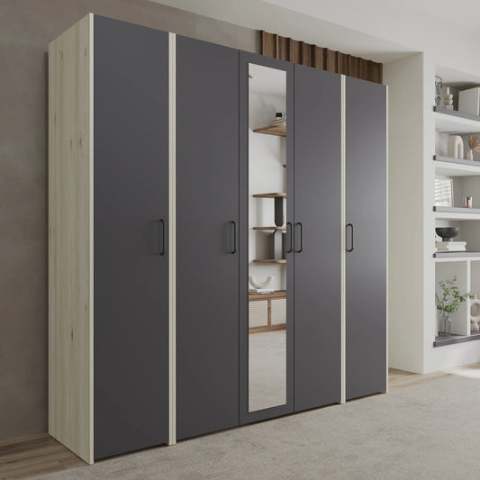 Dressing haaus Malmo V5, Stejar Alb/Antracit, L 204 cm