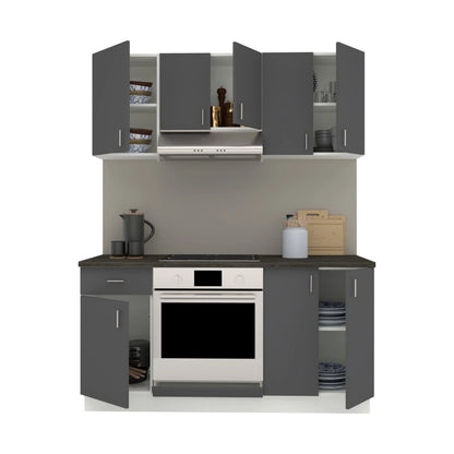 Set Bucatarie haaus Karo V6, Antracit/Alb, Blat Thermo 28 mm, L 160 cm