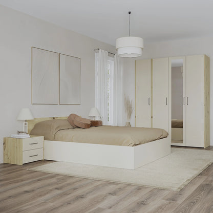 Set dormitor haaus Malmo V7, Pat 200 x 160 cm, Stejar Artisan/Argila