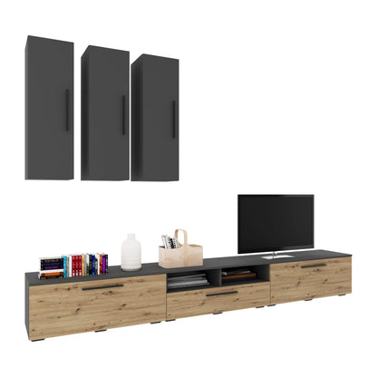 Living Kos haaus V7, Antracit/Stejar Artisan, L 285 cm