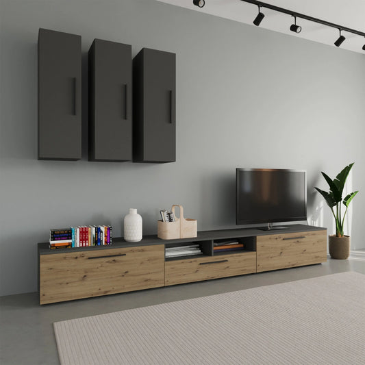 Living Kos haaus V7, Antracit/Stejar Artisan, L 285 cm