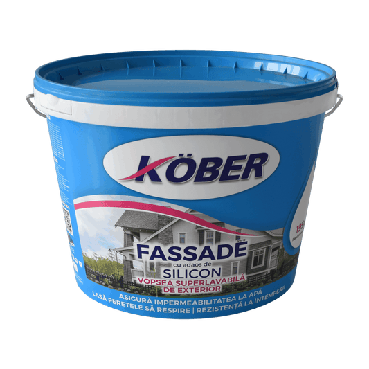 Vopsea lavabila pentru exterior, fassade silicon, 15L, KOBER / V8910A-P15L