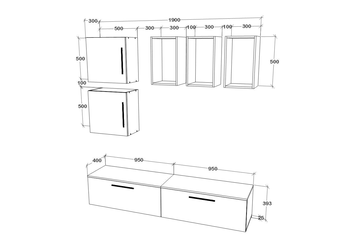Living Kos haaus V8, Antracit/Stejar Artisan, L 190 cm