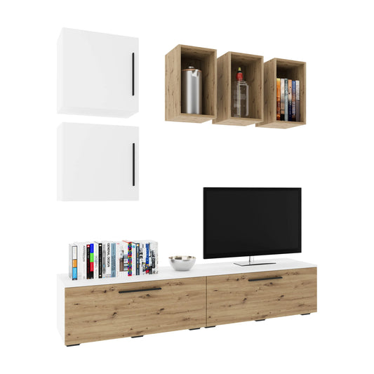 Living Kos haaus V8, Alb/Stejar Artisan, L 190 cm