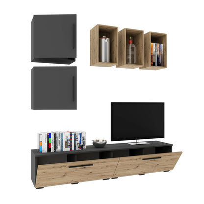 Living Kos haaus V8, Antracit/Stejar Artisan, L 190 cm