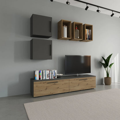 Living Kos haaus V8, Antracit/Stejar Artisan, L 190 cm