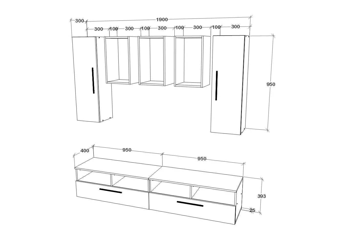Living Kos haaus V9, Alb/Stejar Artisan, L 190 cm