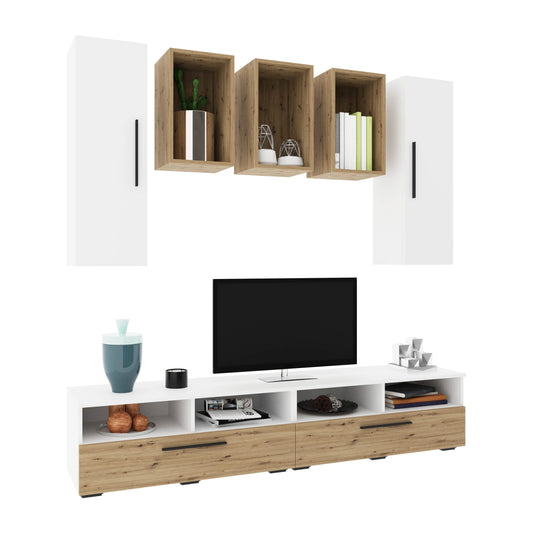 Living Kos haaus V9, Alb/Stejar Artisan, L 190 cm