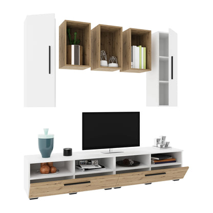 Living Kos haaus V9, Alb/Stejar Artisan, L 190 cm