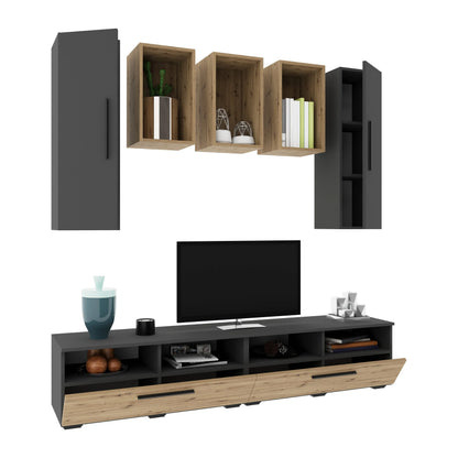 Living Kos haaus V9, Antracit/Stejar Artisan, L 190 cm