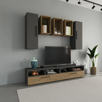 Living Kos haaus V9, Antracit/Stejar Artisan, L 190 cm
