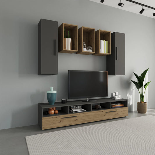 Living Kos haaus V9, Antracit/Stejar Artisan, L 190 cm