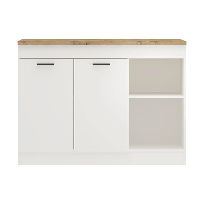 Insula Bucatarie Vigra, Stejar Artisan/Alb, 122 x 76 x 90 cm