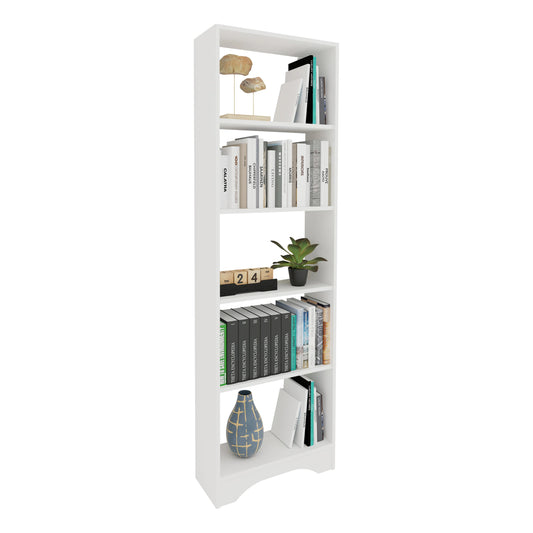 Biblioteca haaus Vivy, 4 Polite, Alb, 57 x 23 x 180 cm