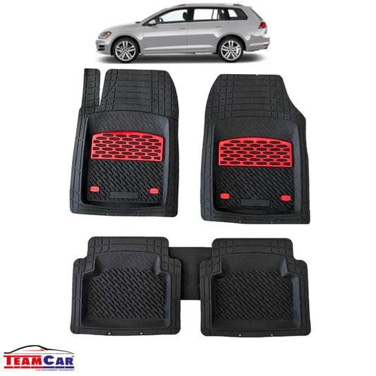 Covorase Auto TeamCar® Tip Tavita Compatibile Volkswagen Golf 7 Variant (2012–2020) Negru/Rosu - 221.ro