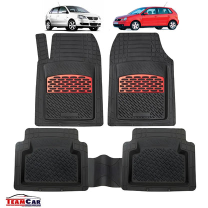 Volkswagen Polo IV Covorașe TeamCar® Tip Tăviță Compatibile (2001–2009) - Red - 221.ro