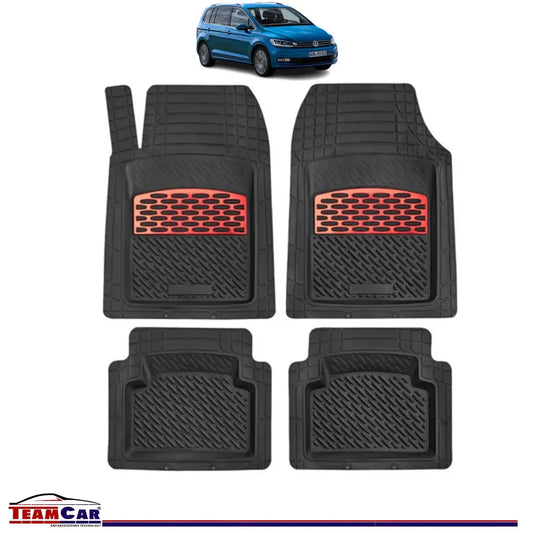 Covorașe Auto TeamCar® Tip Tăviță Volkswagen Touran II (2015+) - Red - 221.ro