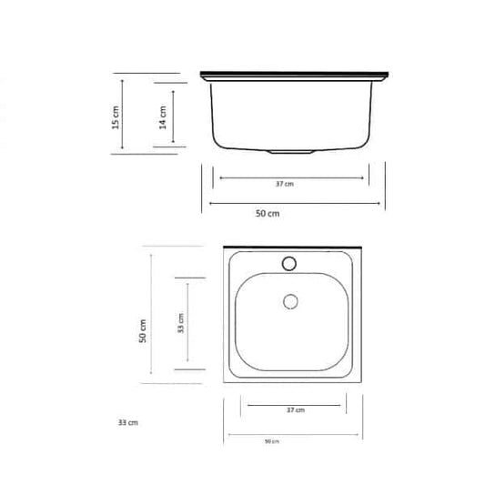 Chiuveta din inox pentru masca, 50x50 cm / ZLN 0155