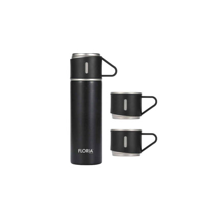 Termos portabil plus 3 cesti, interior inox, capacitate 400ml FLORIA, negru / ZLN 0743