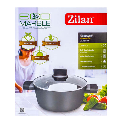 Oala cu capac de sticla, ECO cu diametru de 24 cm, capacitate 3L / ZLN 0843