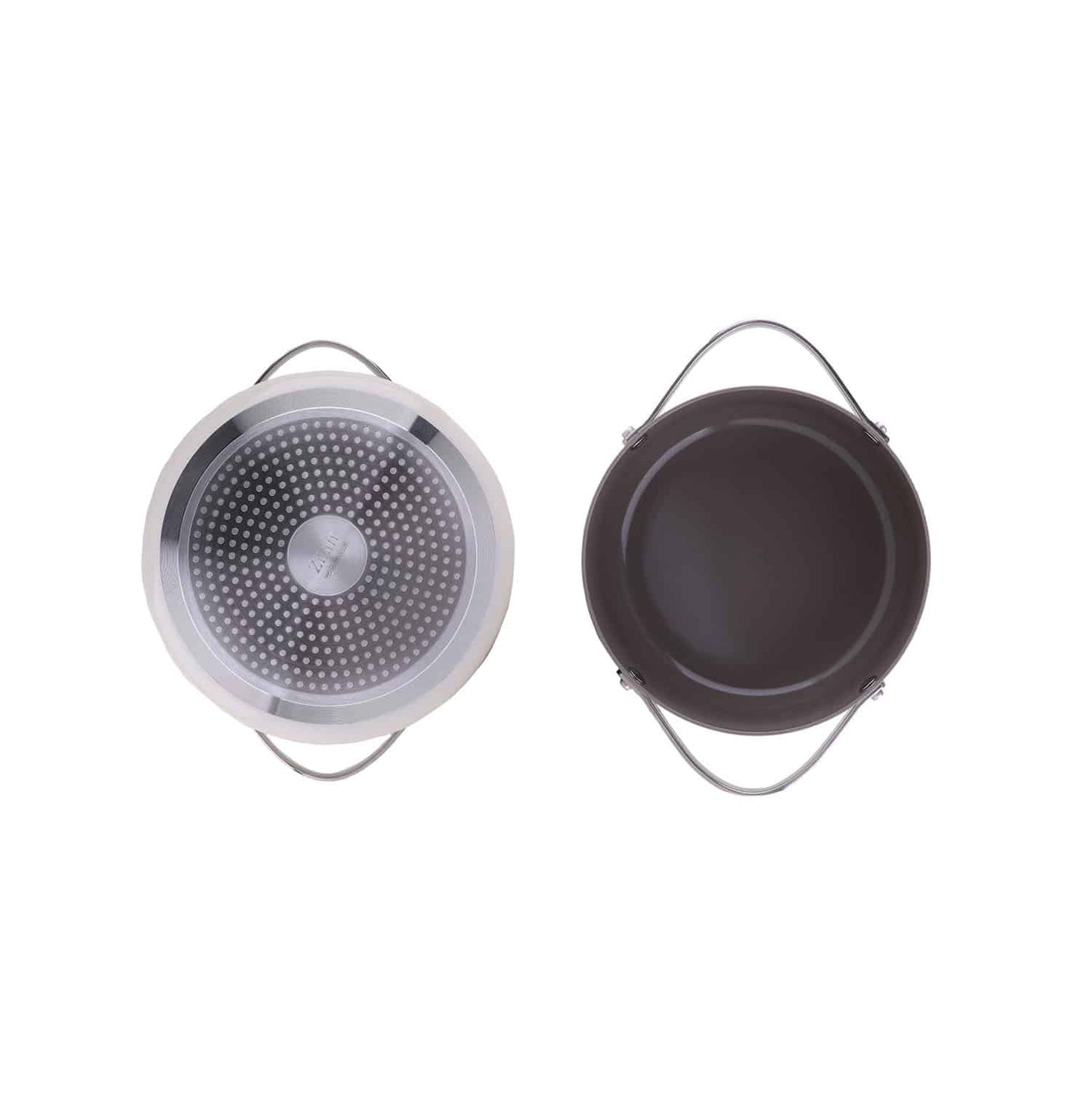 Oala cu capac ZILAN, interior din ceramica, diametru 20cm, capacitate 2l, crem / ZLN 0866