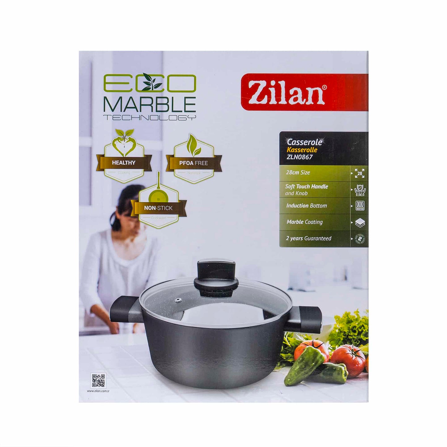 Oala cu capac de sticla, ECO cu diametru de 28 cm, capacitate 5L / ZLN 0867