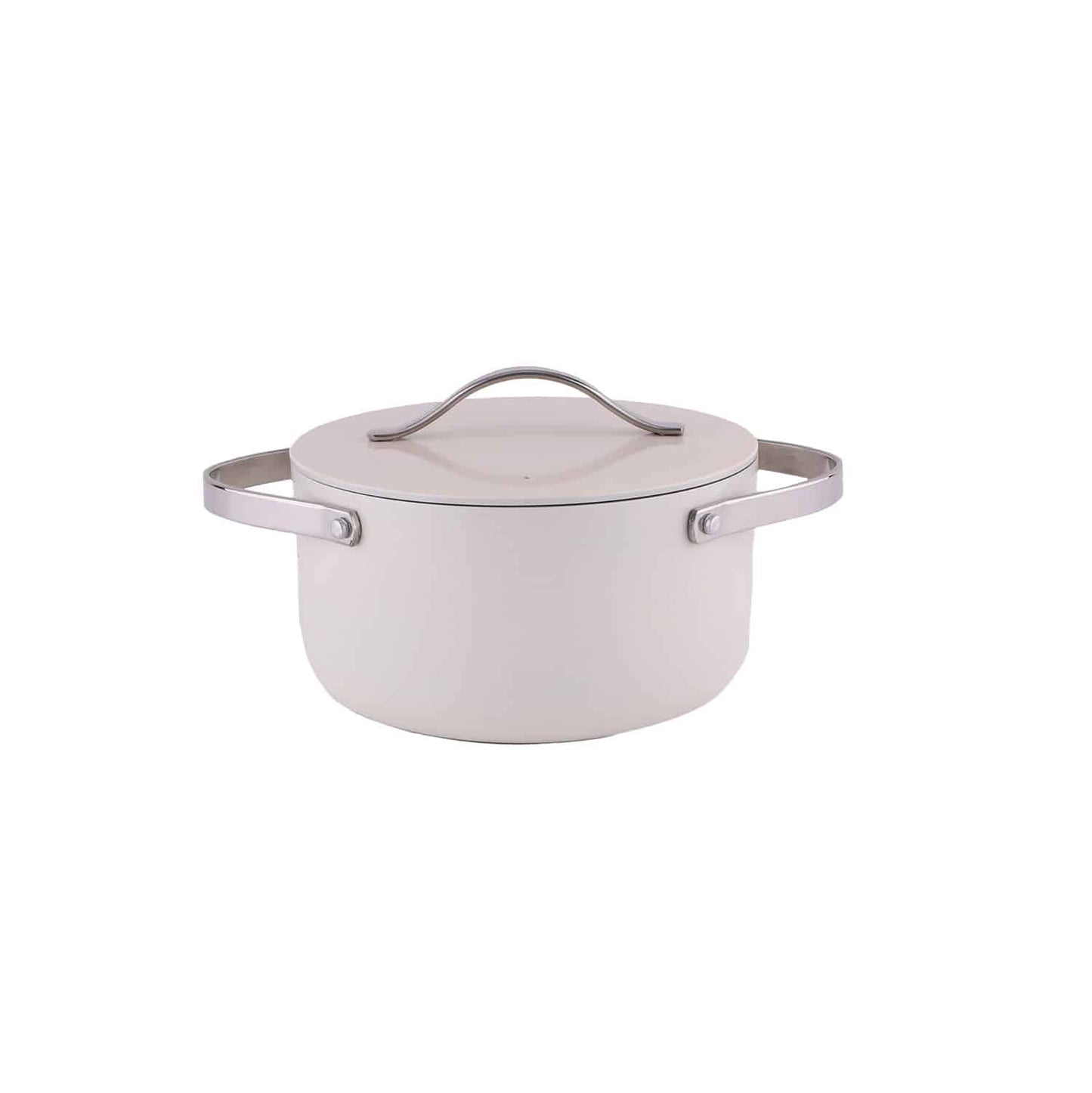 Oala cu capac ZILAN, interior din ceramica, diametru 24cm, capacitate 4l, crem / ZLN 0873