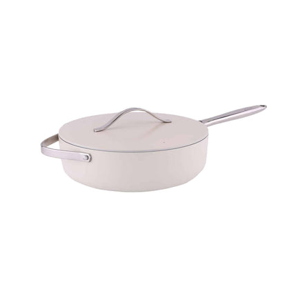 Tigaie inalta cu capac ZILAN, interior din ceramica, diametru 28cm, crem / ZLN 0880