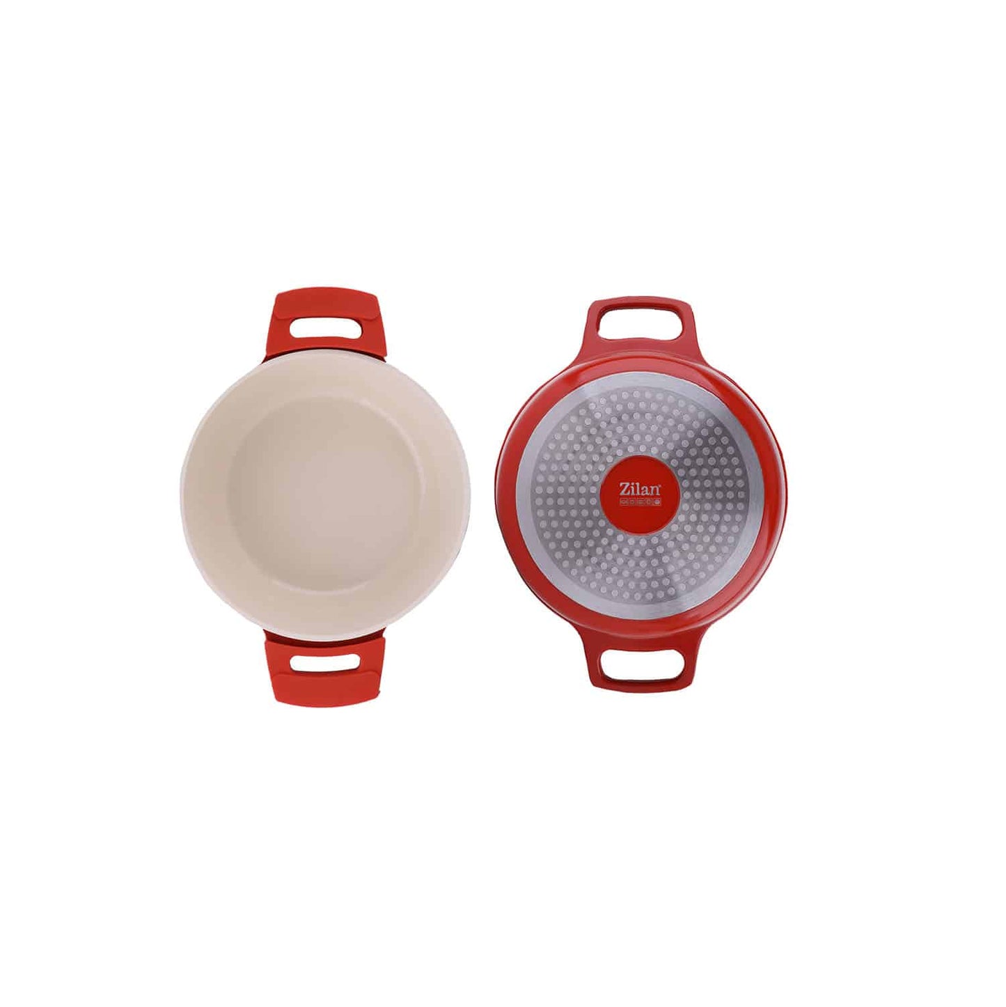 Oala cu capac ZILAN, din ceramica, diametru 24cm, capacitate 3.5l, rosu / ZLN 0897