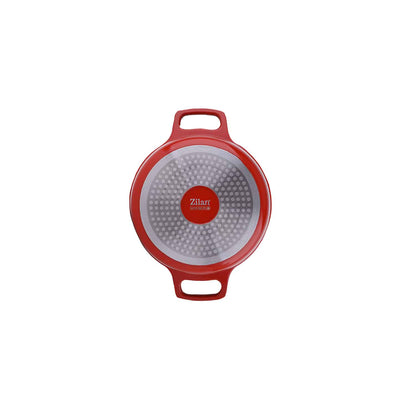 Oala cu capac ZILAN, din ceramica, diametru 28cm, capacitate 5l, rosu / ZLN 0903