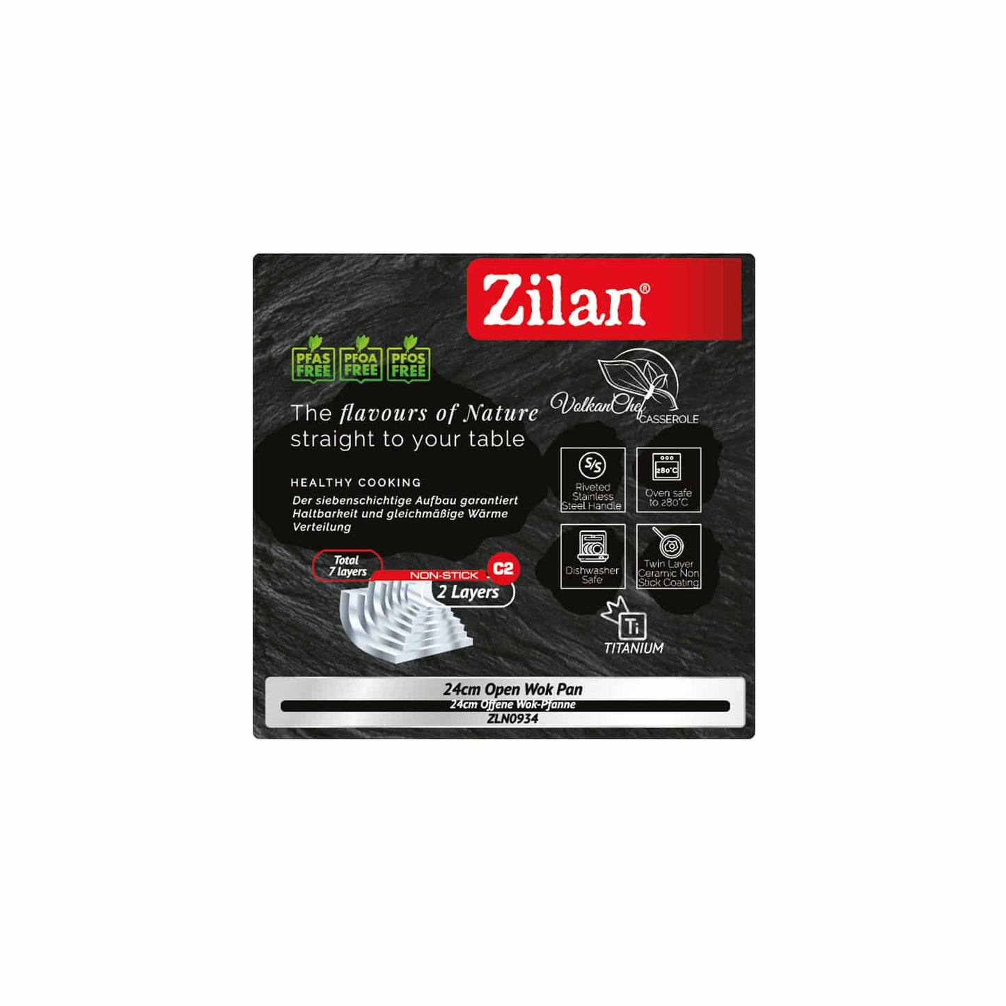 Tigaie wok ZILAN din ceramica, antiaderenta, diametru 28cm / ZLN 0934