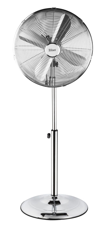 Ventilator inox cu picior, putere 50 W, cu 3 trepte de viteza, oscilatie automata, debit 6000mc/h, maner pentru transport facil, 4 pozitii de ajustare pe verticala, inaltime reglabila 88-120 cm / ZLN-1112