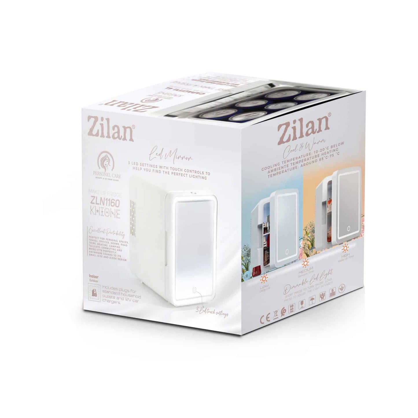 Mini frigider Zilan, cu LED, putere 36w, capacitate 4l, alb / ZLN 1160