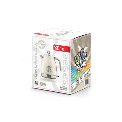 Fierbator RETRO, capacitate 1.7l, Putere 2200W, rotire 360, crem ZILAN / ZLN 1184 - 221.ro